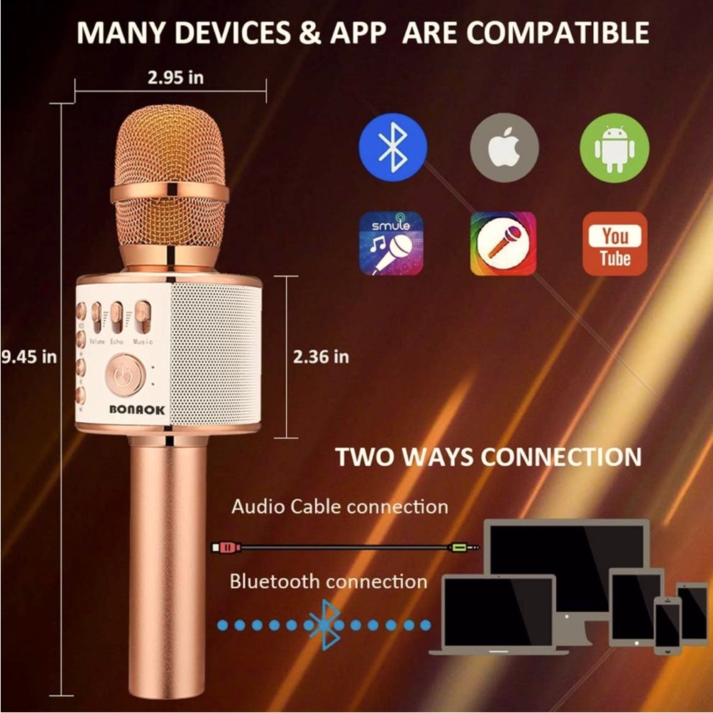 Wireless bluetooth microphone for kids